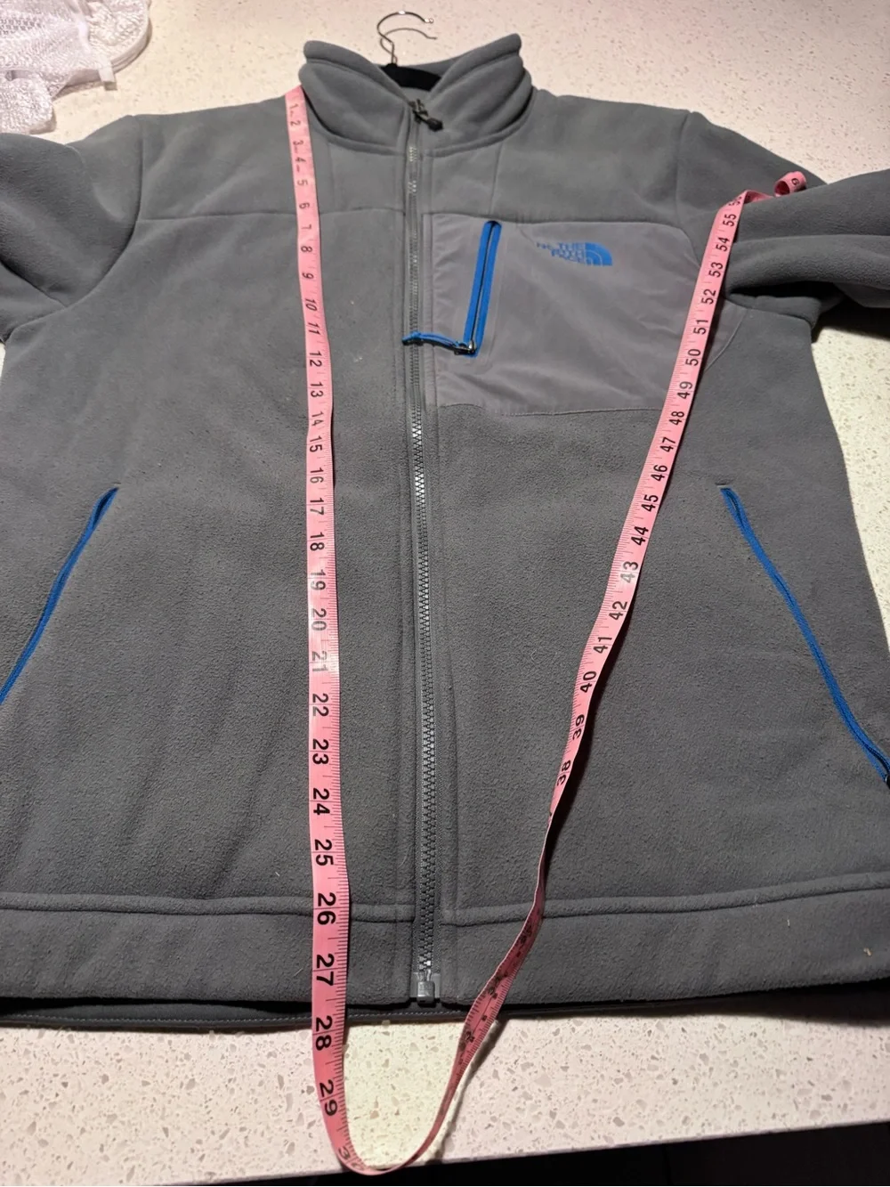 The North Face Men’s Medium Gray Fleece Full Zip Jacket Outdoor Hiking Pullover